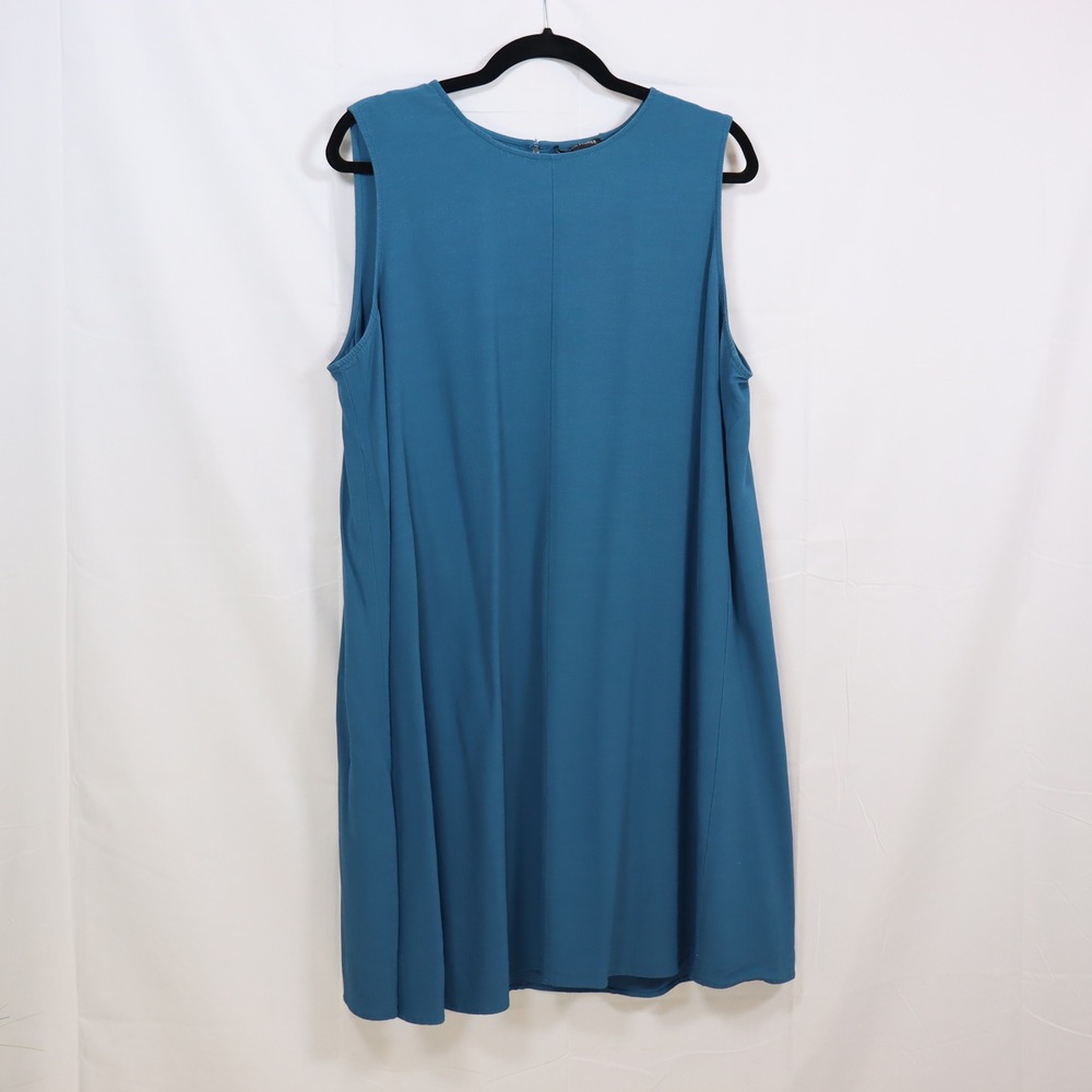 Eileen Fisher Shift Dress XL Blue Womens Lagenlook Minimalist